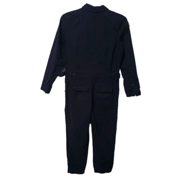 Madewell Denim Coveralls Womens M Black Button Up LS Work Utility Boho Jumpsuit - Picture 5 of 16